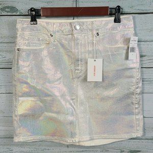 Good American Iridescent Mini Skirt